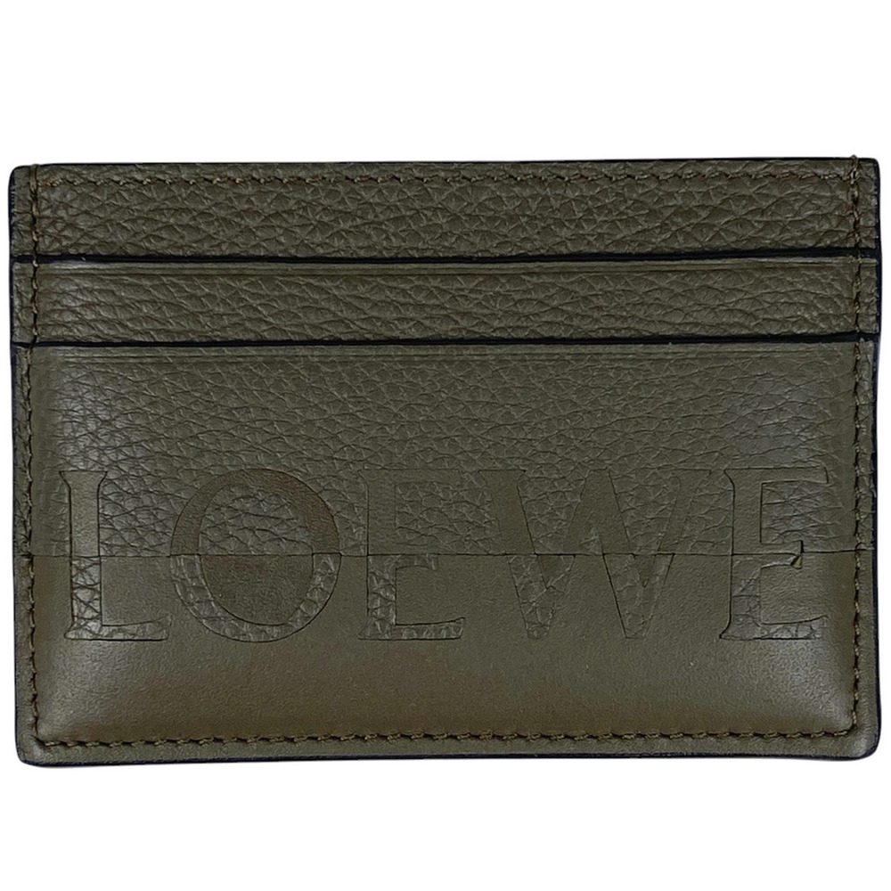 Loewe Card Case Wallet Signature Pass Leather Green